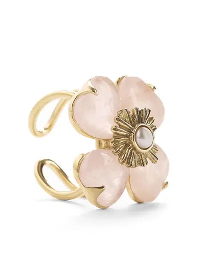 Goossens Four-leaf Clover Gemstone Ring In Gold