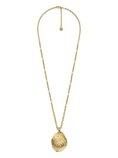 Goossens Leaf-pendant Necklace In Gold
