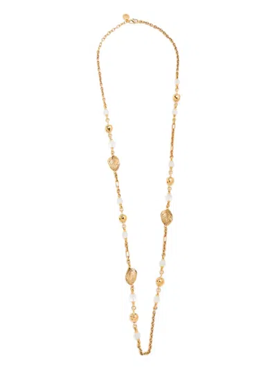 Goossens Leaves-charm Necklace In Brown