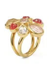 Goossens Mini Cabochons Flower Ring In Multi