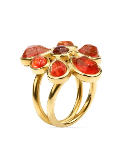 Goossens Mini Cabochons Rock Crystal Ring In Gold