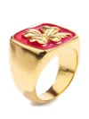 Goossens Mini Trèfle Signet Ring In Multi