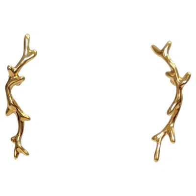 Pre-owned Goossens Paris Corail Climber Earrings In Multi