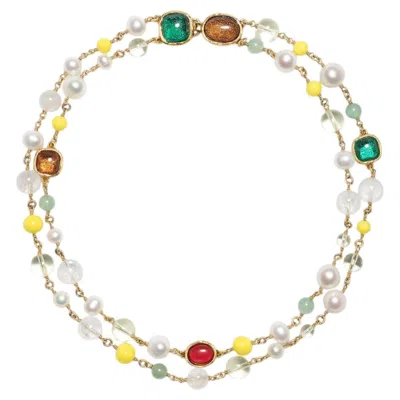 Pre-owned Goossens Paris Goossens Double Strand Necklace, Lagune Collection 2026 In Multi