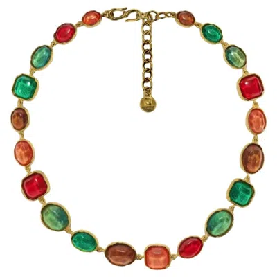 Pre-owned Goossens Paris Multicolor Rock Crystal Necklace