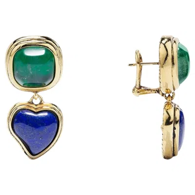 Pre-owned Goossens Paris Renaissance Heart Earrings In Multi