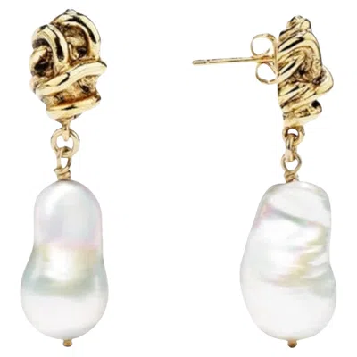Pre-owned Goossens Paris Riviera Baroque Pearls Earrings In Multi