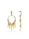Goossens Pearl-detail Pendant Earrings In Gold