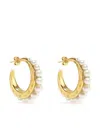 Goossens Pearls Half-hoop Earrings In Gold