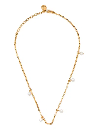 Goossens Riviera Pearls Tassel Necklace In Gold