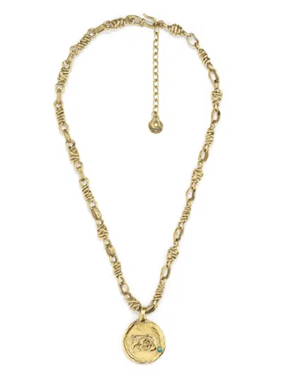 Goossens Talisman Aries Medal Necklace In Gold