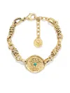 Goossens Talisman Astro Gemini Spiral-chain Bracelet In Gold