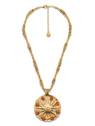 Goossens Talisman Astro Sun Pendant Necklace In Gold