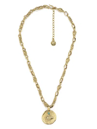 Goossens Talisman Taurus Medal Necklace In Gold