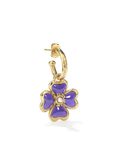 Goossens Talisman Trèfle Hoop Earring In Gold