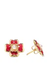 Goossens Trèfle Enamel Stud Earrings In Multi