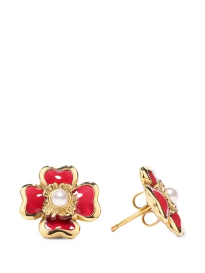 Goossens Trèfle Enamel Stud Earrings In Multi