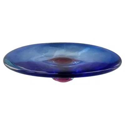 Pre-owned Goran And Ann Warff Swedish Modern Bullicante Zoom Glass Dish Kosta Boda & Goran Warff In Purple