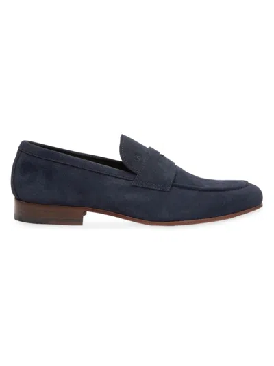 Gordon Rush Cartwright Penny Loafer In Navy Suede