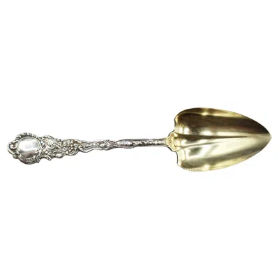 Pre-owned Gorham 1890 American Marie Antoinette Sterling And Gilt Preserves Serving Spoon By Gorh In Silver