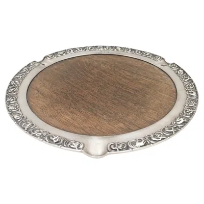 Pre-owned Gorham 1917 Smoking Wood And Sterling Silver Tray In Brown