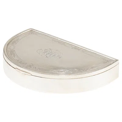 Pre-owned Gorham 1919 Hand Hammered Sterling Silver Jewelry Box In Crescent Shape In Sand