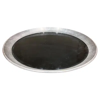 Pre-owned Gorham 1960s  Round Service Tray Silverplate Black Formica