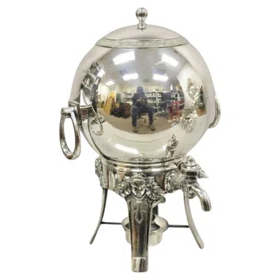 Pre-owned Gorham Antique Art Deco  Figural Silver Plated Ball Form Hot Water Samovar