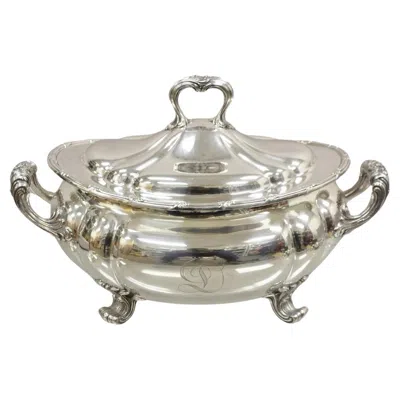 Pre-owned Gorham Antique  01121 1904 6 Pints Victorian Silver Plated Lidded Soup Tureen