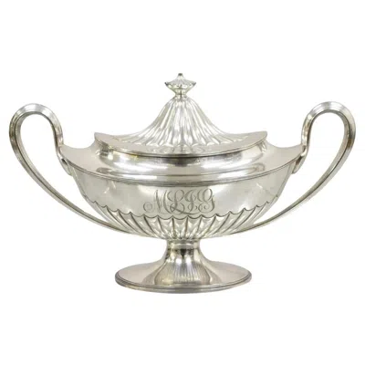 Pre-owned Gorham Antique  Edwardian Silver Plated Trophy Urn Covered Sauce Boat Soup Tureen