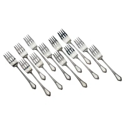 Pre-owned Gorham Antique  Salad Fork Set Of 12, Silver Plate, American Classical