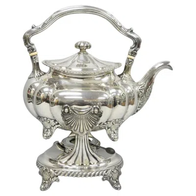 Pre-owned Gorham Antique Victorian Silver Plated  01180 Tilting Teapot Coffee Pot On Stand