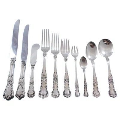 Pre-owned Gorham Buttercup By  Sterling Silver Flatware Set For 12 Service 123 Pcs Dinner