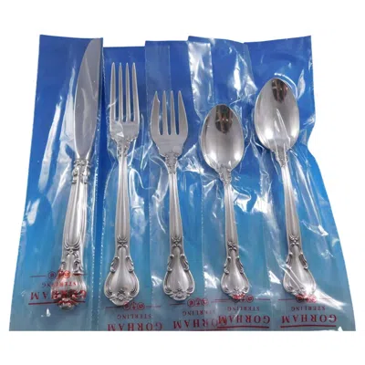 Pre-owned Gorham Chantilly By  Sterling Silver Flatware Set Service 60 Pcs Place Sz New In Blue