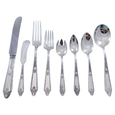 Pre-owned Gorham Cinderella By  Sterling Silver Flatware Set For 12 Service 97 Pieces