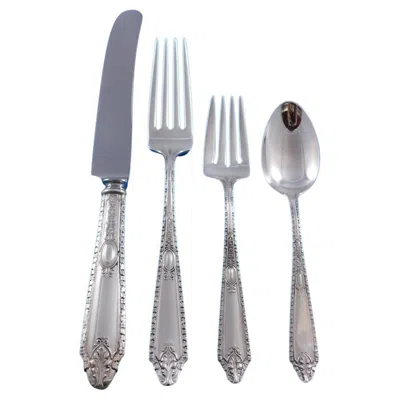 Pre-owned Gorham Cinderella By  Sterling Silver Flatware Set For 8 Service 35 Pcs Dinner
