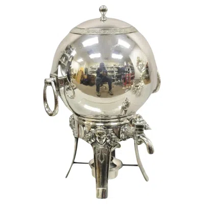Pre-owned Gorham Co. Gorham Co Figural Silver Plated Art Deco Ball Form Samovar Hot Water Dispenser