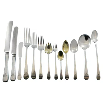 Pre-owned Gorham Covington Hammered By  Sterling Silver Flatware Set 12 Service 165 Pcs