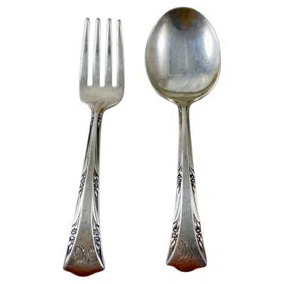 Pre-owned Gorham Estate Sterling Silver Greenbrier Pattern Childs Set, 2 Pieces
