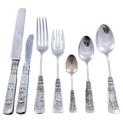 Pre-owned Gorham Fontainebleau By  Sterling Silver Flatware Set For 12 Service 87 Pc Dinner