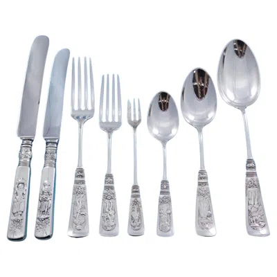 Pre-owned Gorham Fontainebleau By  Sterling Silver Flatware Set Service 102 Pcs Dinner