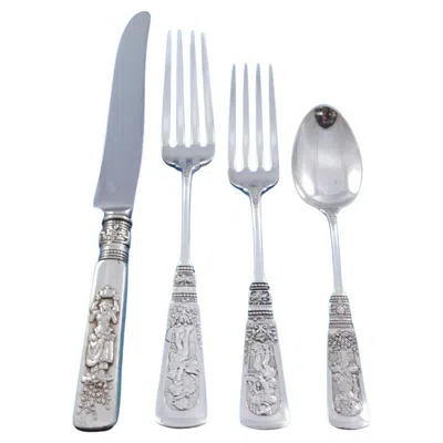 Pre-owned Gorham Fontainebleau By  Sterling Silver Flatware Set Service 27 Pcs Dinner