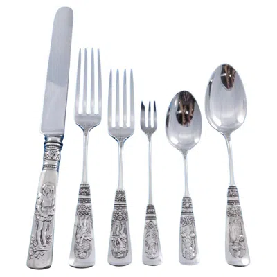 Pre-owned Gorham Fontainebleau By  Sterling Silver Flatware Set Service 55 Pcs Dinner