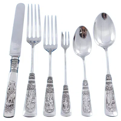 Pre-owned Gorham Fontainebleau By  Sterling Silver Flatware Set Service 79 Pieces Figural