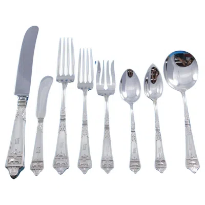Pre-owned Gorham Lansdowne By  Sterling Silver Flatware Service 12 Set 96 Pc Dinner Mono M