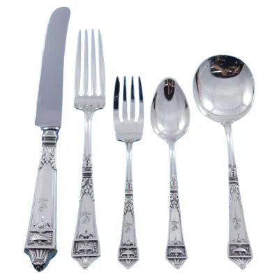 Pre-owned Gorham Lansdowne By  Sterling Silver Flatware Set 12 Service 64 Pcs Dinner L Mono