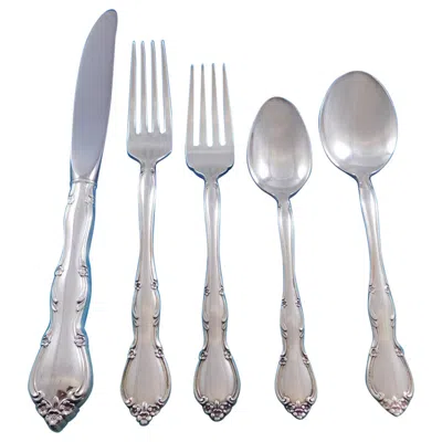 Pre-owned Gorham Manufacturing Company Rose Tiara By Gorham Sterling Silver Flatware Set For 12 Service 65 Pieces In Red