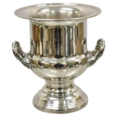 Pre-owned Gorham Newport Silver Plated Trophy Cup Champagne Chiller Ice Bucket Engraved In Brown