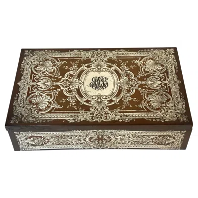 Pre-owned Gorham Rococo Revival Style Mixed Metal Copper & Silver Humidor, Atrib. , 1870 In Brown