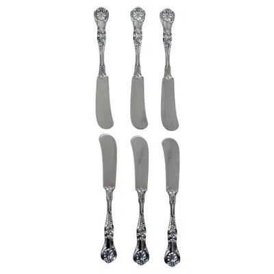 Pre-owned Gorham Set Of 6  King George Sterling Silver Flat, Solid Handle Butter Spreaders